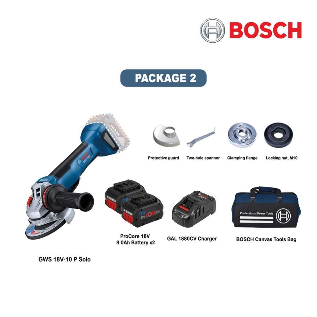 BOSCH GWS 18V-10 P Professional Cordless Angle Grinder GWS18V-10P GWS18V10P