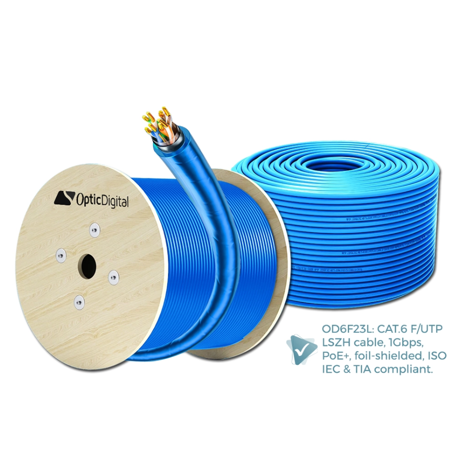 OPTIC DIGITAL OD6F23L F/UTP CAT6 LSZH SHIELDED NETWORK CABLE