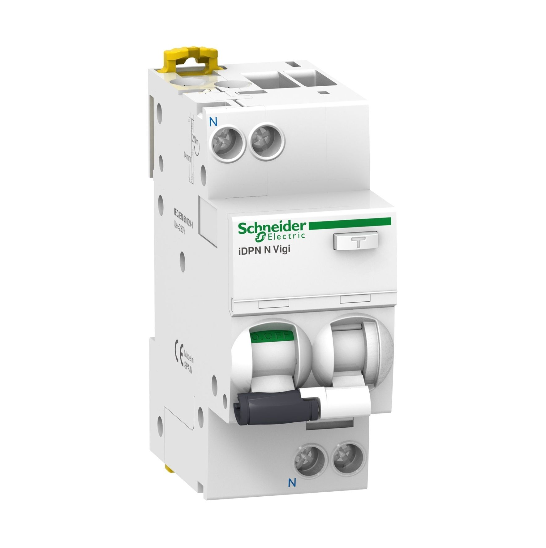 Schneider Electric Acti9 iDPN N Vigi, 1P+N, 16A, C curve, 6000A, A type, 30mA A9D32616