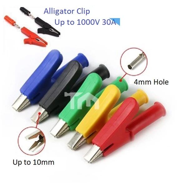 OEM Rubber Insulated Crocodile Clip Opening 10mm 1000v 30A Alligator Clip For Banana Plug 4mm Multimeter Power Test Clamp