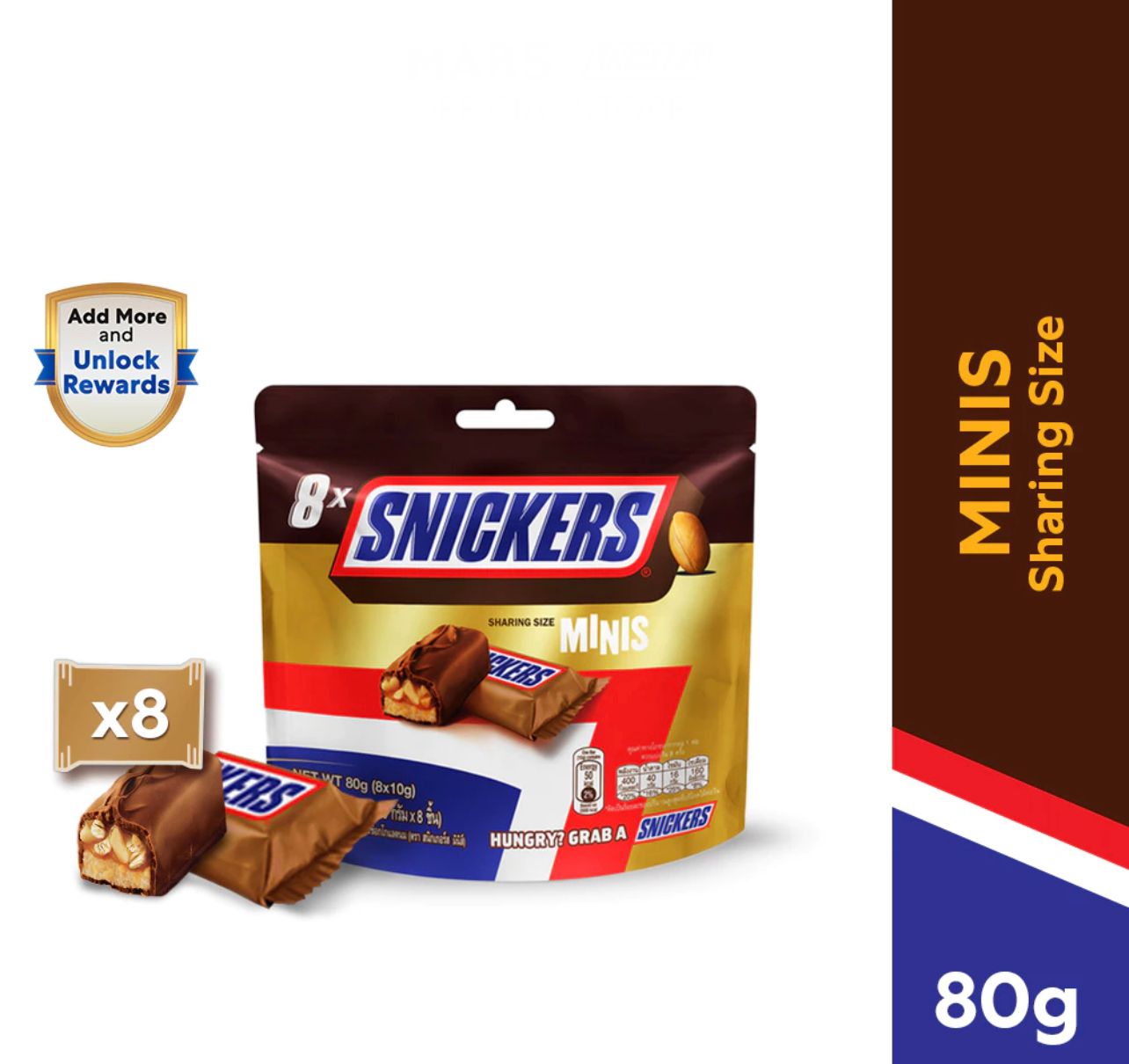 Snickers Peanut Bar Share Bag 80g Chocolate / Recharge