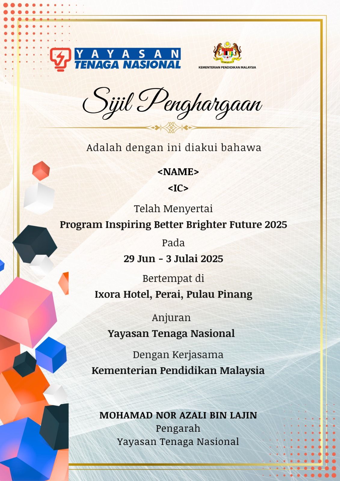 Certificate of Participation - LOGO & DESIGN