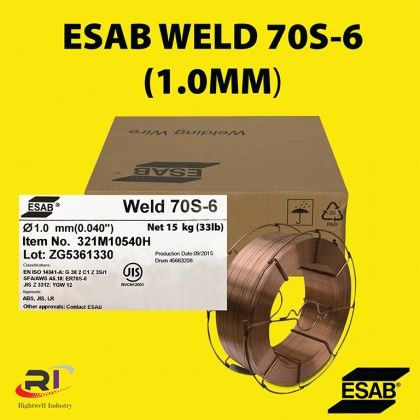 RIGHTWELL ESAB WELD 70S-6 CARBON STEEL 1.0MM MIG WELDING WIRE (15KG)