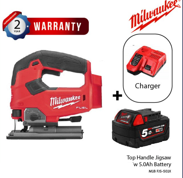 MILAUKEE M18 FJS-501X / FJS-502X FUEL TOP HANDLE JIGSAW C/W 5.0AH