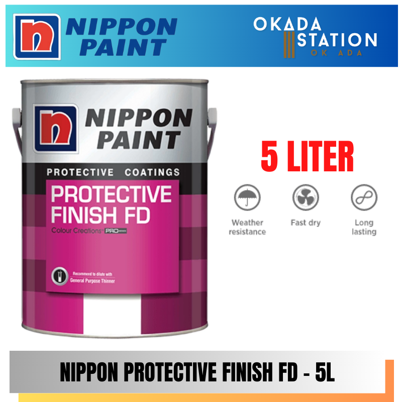Nippon Paint / 5L / 5 Liter / Steel Paint / Protective Finish FD / Finishing Coat Paint / Cat Keluli / Cat Kot Kemasan / Cat