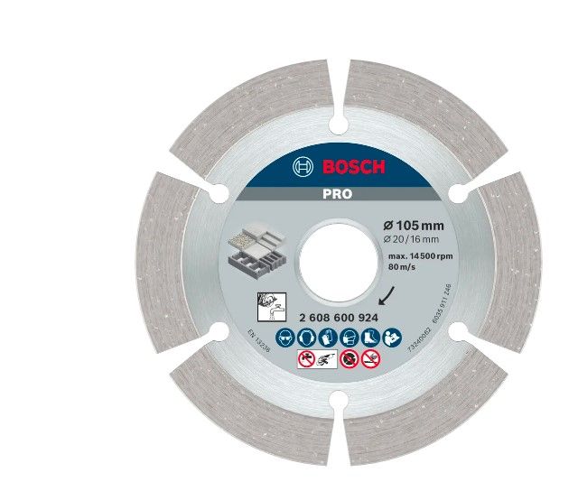 BOSCH PRO CONCRETE DIAMOND DISC, 105 X 20/16 MM (2608600924)