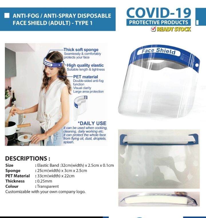 ocha Economic Face Shield (10 Pcs/Pack)- free delivery peninsular malaysia-ocha