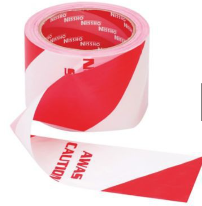 CAUTION AWAS BARRICADE TAPE 70MM @ 3" X 45M NON ADHESIVE TAPE (1 CARTON/25 ROLLS)