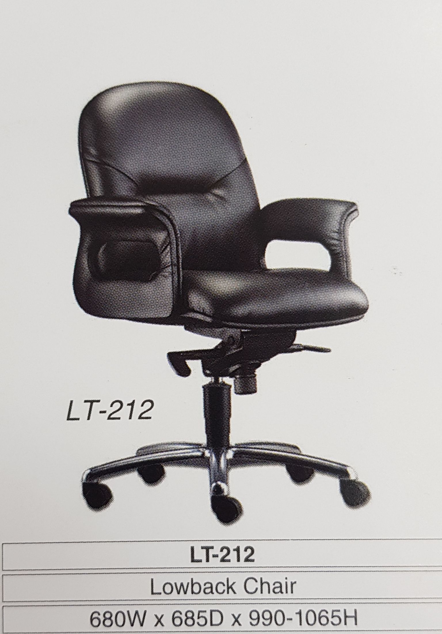 Pisces LT-212 ERGONOMIC LOW BACK OFFICE CHAIR (FULL PU LEATHER) / Pisces / LOW BACK CHAIR / OFFICE CHAIR / ERGONOMIC OFFICE CHAIR / FABRIC CHAIR / ERGONOMIC CHAIR / LT-212 / CHAIR