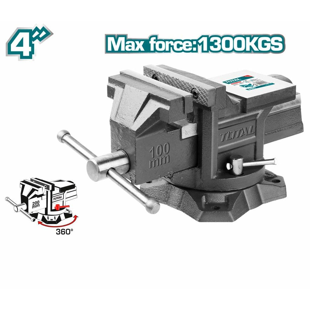 TOTAL THT6146 BENCH VICE SWIVEL BASE WITH ANVIL. ( MAX. FORCE : 1300KG )