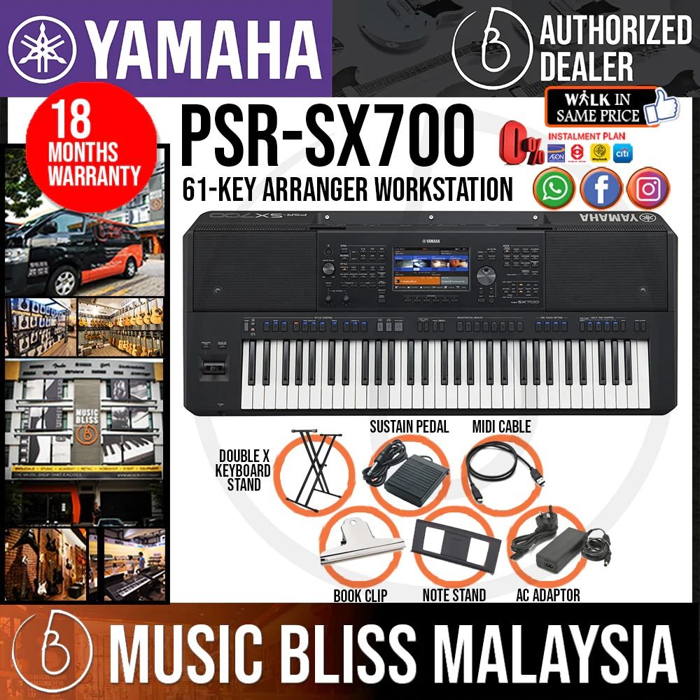 Yamaha *#Yamaha PSR-SX700 61-key Arranger Workstation with Keyboard Stand and Pedal