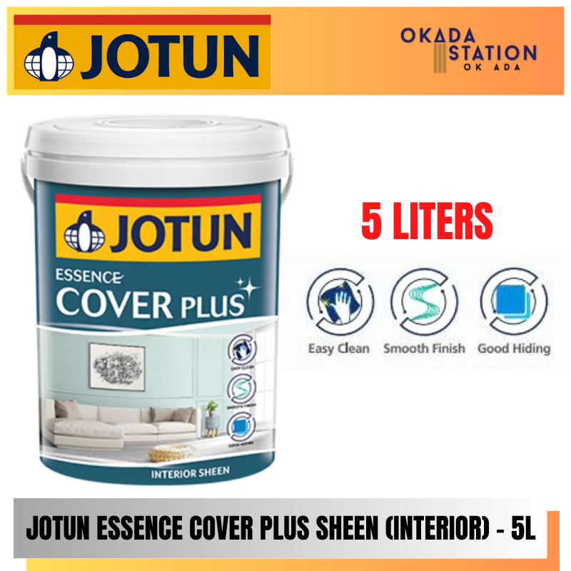 Jotun Paint / 5L / 5 LITER / Interior Paint / Essence Cover Plus Sheen / Waterbased Paint / Cat Dalaman / Cat Air / Cat