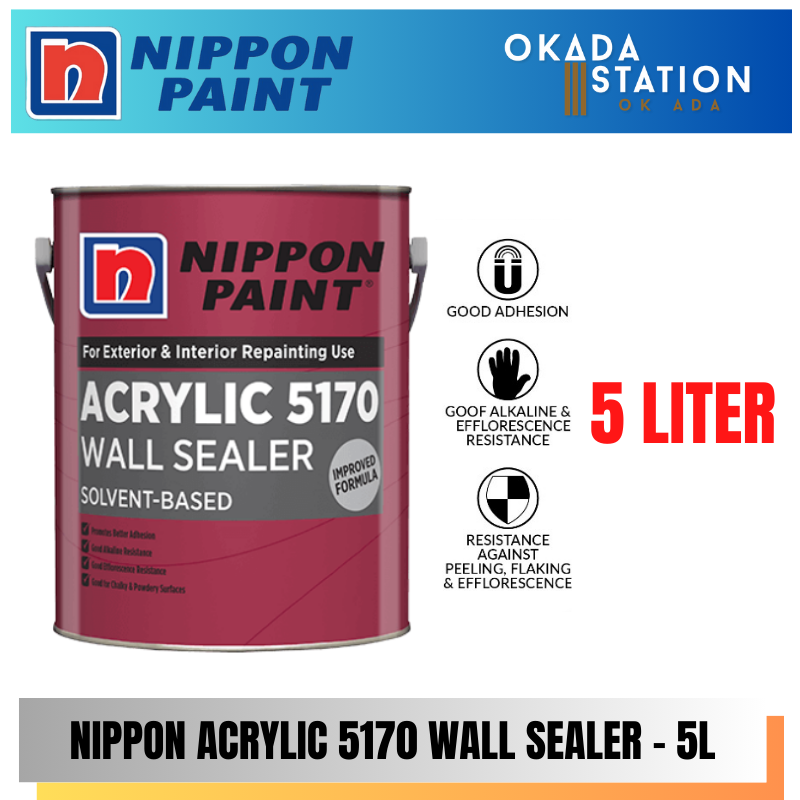 Nippon Paint / 5L / 5 Liter / Wall Sealer Paint / Acrylic 5170 Wall Sealer / Solvent Based / Cat Pelarut / Cat Sealer / Cat