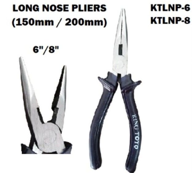 KINGTOYO [LOCAL] KING TOYO 6"/8" LONG NOSE PLIERS (KTLNP-6/KTLNP-8)
