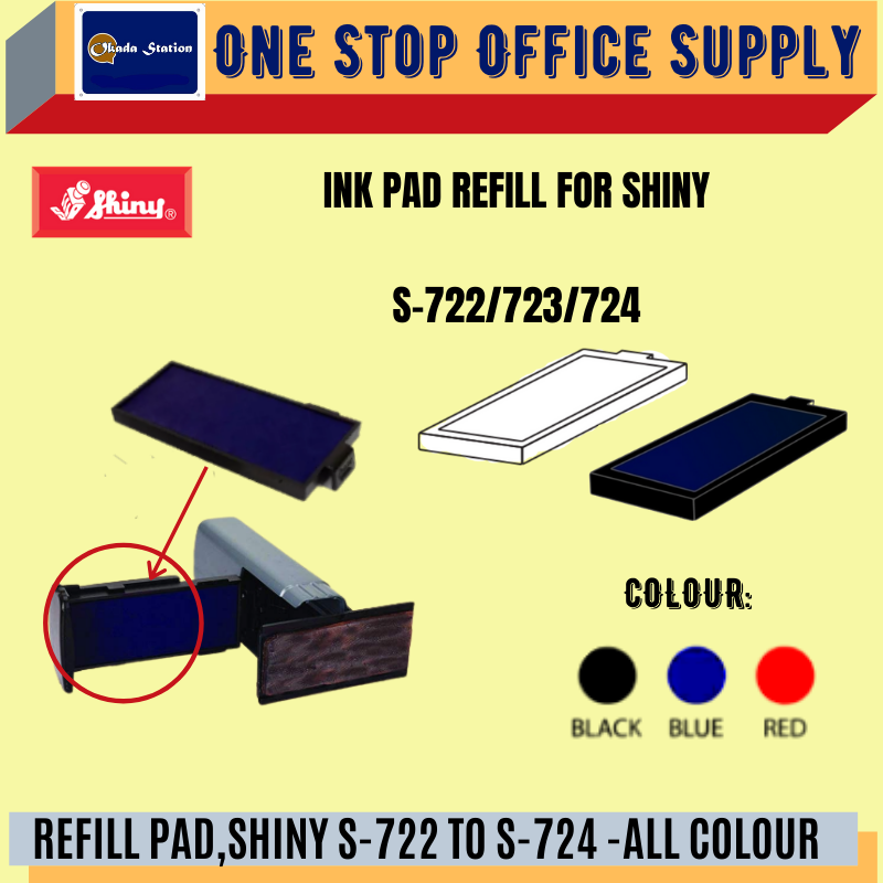SHINY REFILL PAD,SHINY S-722 TO S-724 -ALL COLOUR /Shiny /Shiny Refill Pad /Shiny Ink Pad Refill /Shiny Stamp Pad Refill /Shiny Refill