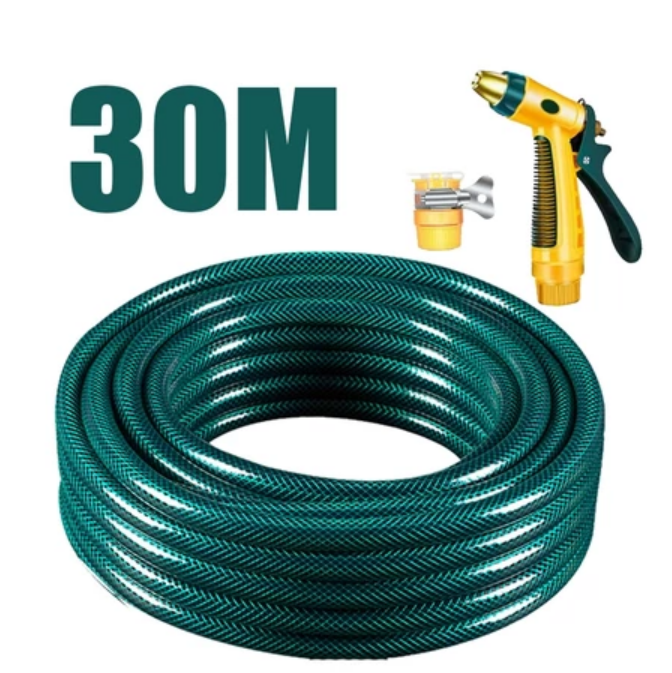 MOSIKEN 30M Garden Hose High Pressure Water Spray Gun PVC Pipe Car Wash Jet Nozzle Sprinkler washing hose