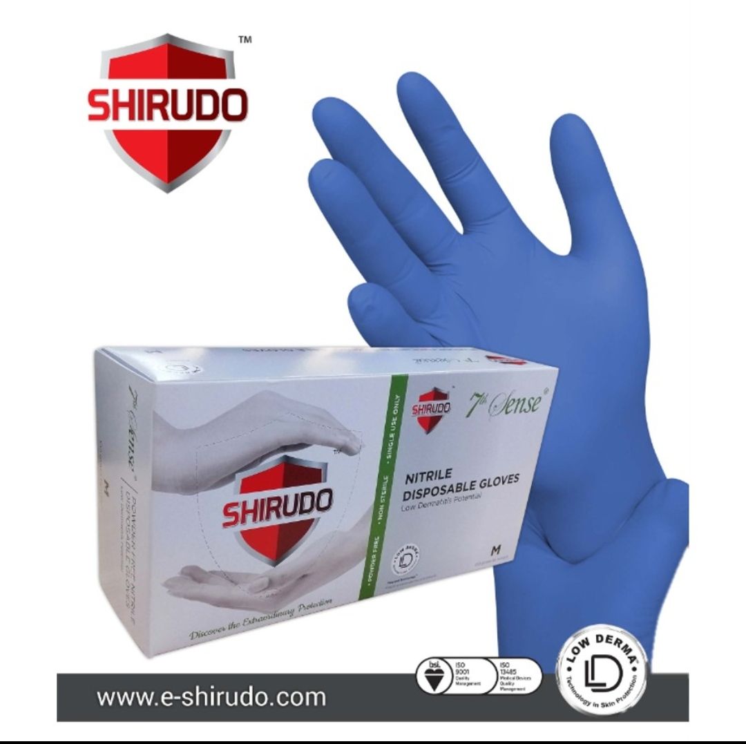 SHIRUDO 7thSense BerryBlue [100pcs] 9" Nitrile Disposable Glove 3.2g