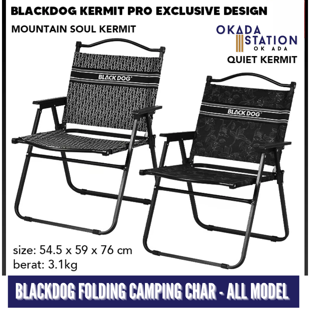 BLACKDOG KERMIT FOLDING CAMPING CHAIR - ALL DESIGN / BLACKDOG / KERMIT RESONANCE / KERMIT QUIET / PORTABLE CHAIR / FOLDING CHAIR / CAMPING CHAIR / KERUSI PERKHEMAHAN / KERUSI LIPAT / KERUSI MUDAH ALIH