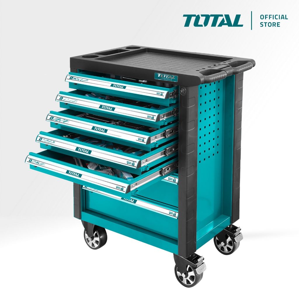 TOTAL TOOL CHEST SET (328 PCS) 7 DRAWERS W/ CASTOR WRENCH SOCKETS RATCHET SCREWDRIVER SPANNER PLIERS THPTCS73281