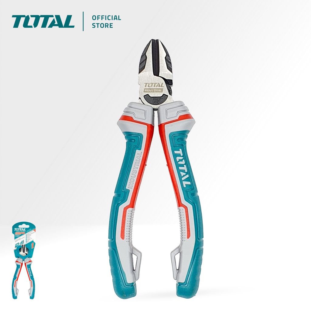 TOTAL HIGH LEVERAGE DIAGONAL CUTTING PLIERS FOR CUTTING WIRE LONG ARM SAVE 30% STRENGTH CR-V STEEL (6") THT230606S