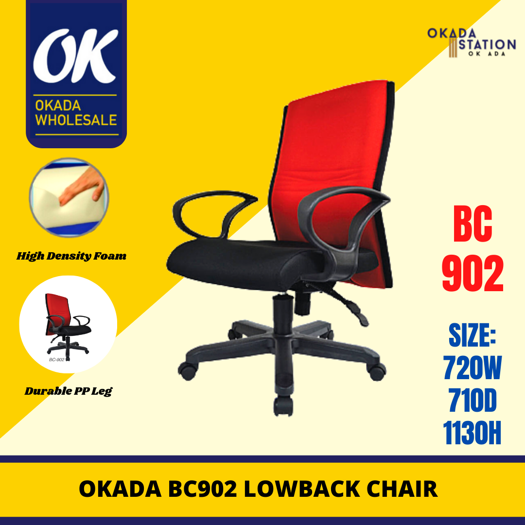 Venus BC-902 ERGONOMIC EXECUTIVE LOW BACK CHAIR - PU LEATHER / LOW BACK CHAIR / OFFICE CHAIR / ERGONOMIC OFFICE CHAIR / PU LEATHER CHAIR / EXECUTIVE CHAIR / ERGONOMIC CHAIR / BC-902 / CHAIR