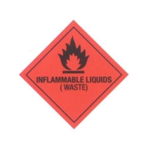 INFLAMMABLE LIQUIDS (WASTE) STICKER - SIZE : 21.0W X 29.7CM