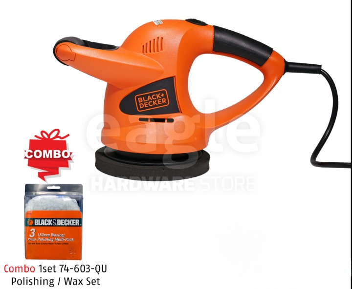 BLACK & DECKER ( COMBO ) BLACK & DECKER KP600-XD CAR POLISHER WITH STANDARD ACCESSORIES + 74-603-QU ( KP600 )
