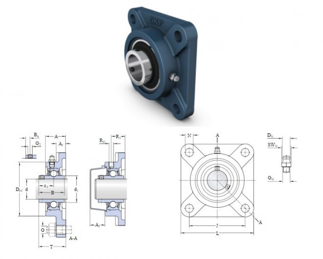 SKF *SKF UCF 214 Square Flanged Unit