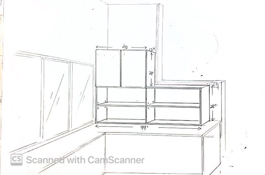 OK PANTRY CABINET / CABINET TOP PANTRY RACK WITH SWINGING DOOR
