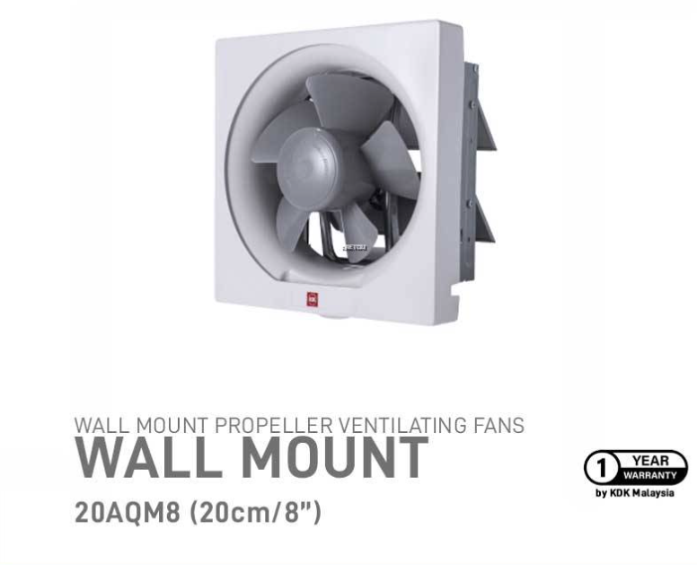 KDK 20AQM8 8" WALL MOUNT VENTILATING FAN