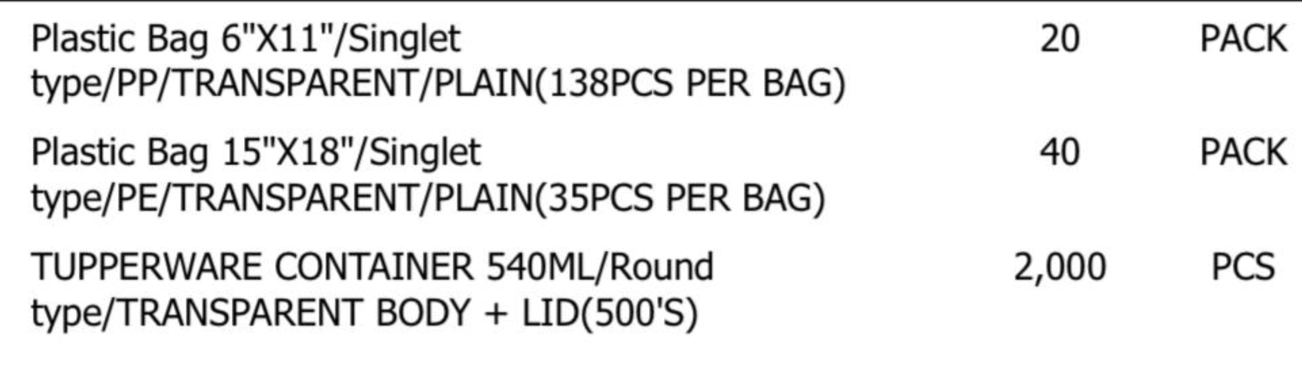 Plastic Bag 6"X11"/Singlet type/PP/TRANSPARENT/PLAIN(138PCS PER BAG)