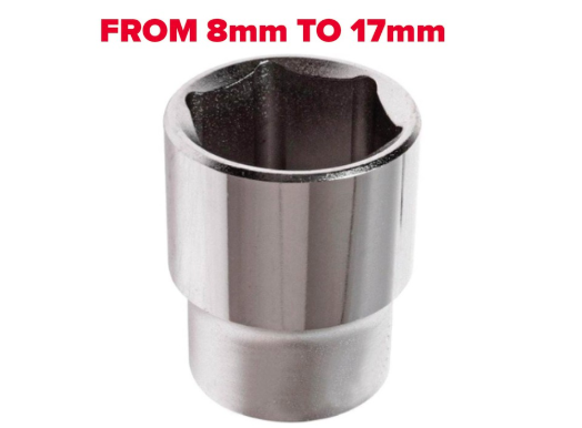 STANLEY 6 PT Standard Socket (1/2" 8mm-17mm)
