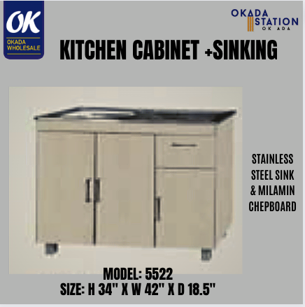HUP KITCHEN CABINET WITH STAINLESS STEEL SINK / KITCHEN CABINET / PANTRY CABINET