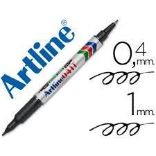 Artline Twin Permanent Marker Pen 0.4mm &1mm Black