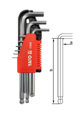 YATO Hex Key Set, Ball-shaped End 1,5-10, 9 Pcs