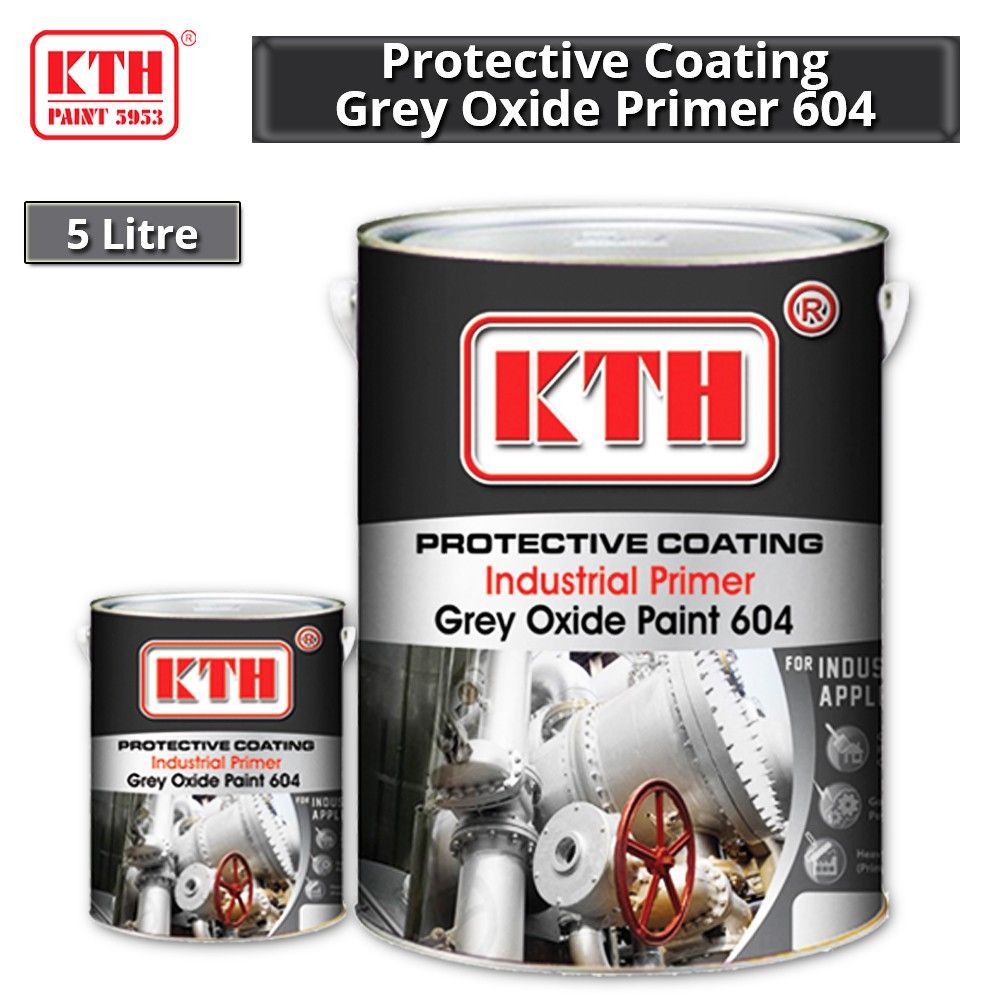 KTH Protective Coating Industrial Primer Grey Oxide Paint 604 [5L]