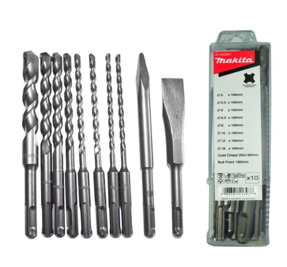 MAKITA 10P SDS+ DRILL & CHISEL SET D-46361