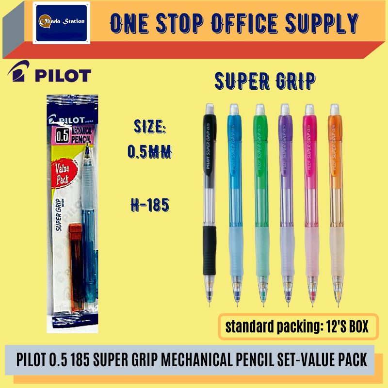 PILOT 0.5 MM 185 MACHANICAL PENCIL SET-VALUE PACK / Pilot / Machanical Pencil / 0.5mm / Pilot 185 / Super Grip Pencil / Pilot Machanical Pencil Set
