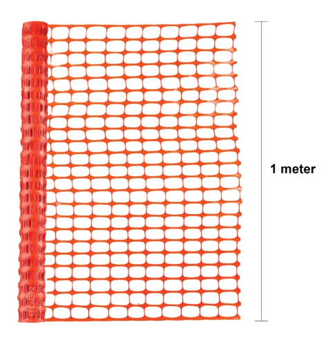 SAFETY BARRIER NETTING MESH FENCE 1METER X 50METER PP PLASTIC ORANGE CONSTRUCTION NETTING REFLECTIVE HEAVY DUTY