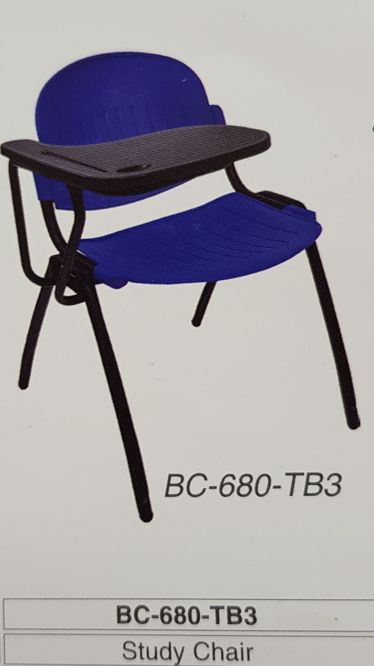 LT BC-680-TB3 Study Chair With Writing Pad / Ergonomic Chair / Study Chair / Seminar Chair / Training Chair / BC-680-TB3