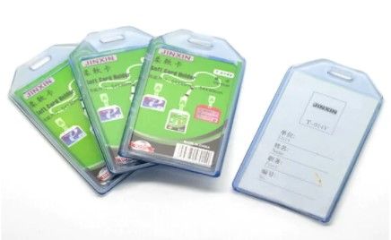 NA Transparent Soft PVC Plastic vertical ID card holder