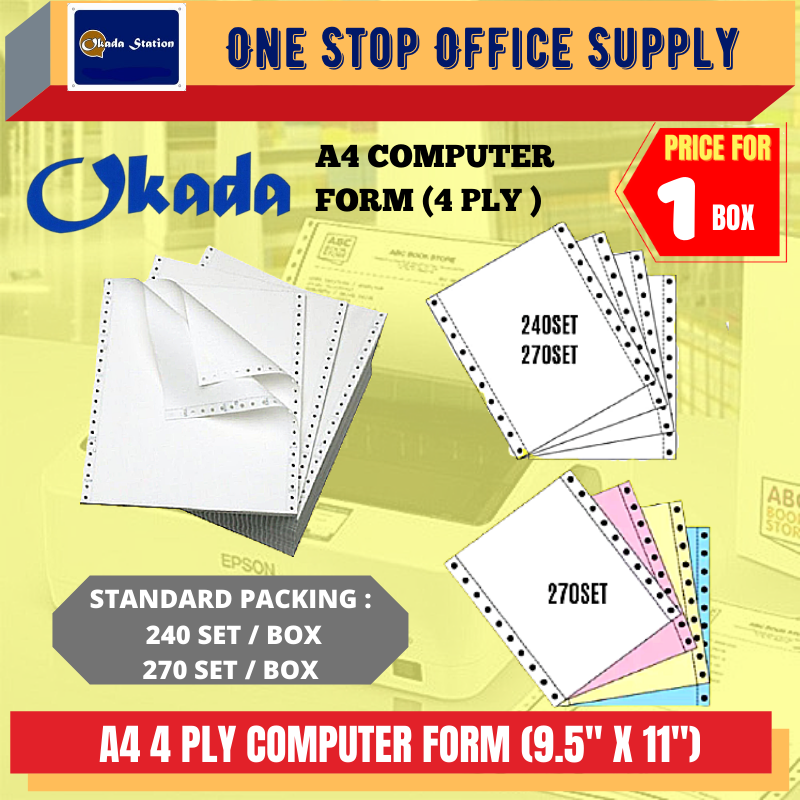 COMPUTER PAPER A4 4PLY NCR COMPUTER PAPER -ALL SIZE /Computer Paper /Computer Form /A4 Size Computer Paper /4 Ply NCR Computer Paper