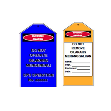 LOTO Tag Blue and Orange Double Sided Print