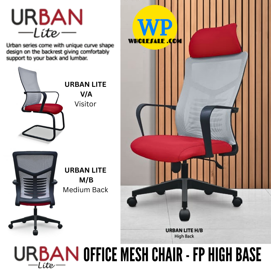 CLASSIC CHAIR URBAN LITE ERGONOMIC OFFICE CHAIR - ALL SIZE / MESH SERIES / OFFICE CONFERENCE CHAIR / OFFICE SWIVEL CHAIR / EXECUTIVE CHAIR / DIRECTOR CHAIR / OFFICE CHAIR / FP HIGH BASE / FABRIC / PU LEATHER / URBAN LITE