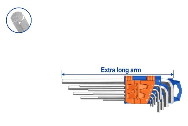 SET OF 9 HEX KEYS 1.5-10MM WADFOW WHK1292