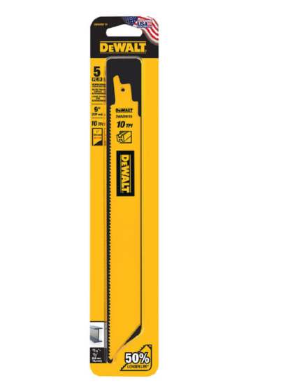 Dewalt 9IN 10TPI 1IN RECIP BLD-5PK