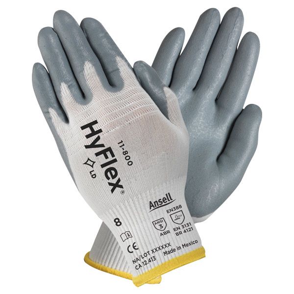 Ansell *Ansell HyFlex 11-800 Nitrile Coated Mechanic Work Gloves