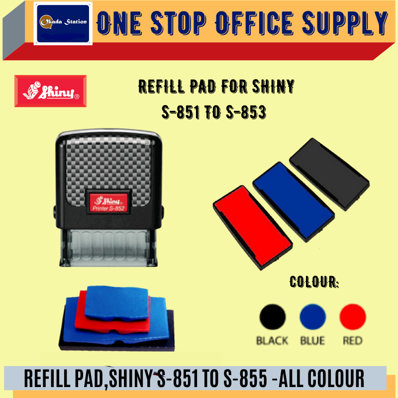 SHINY REFILL PAD,SHINY S-851 TO S-855 -ALL COLOUR /Shiny /Shiny Refill Pad /Shiny Ink Pad Refill /Stamp Pad Refill /Refill Pad /Shiny Ink Pad