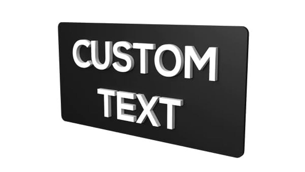 Black acrylic plates with white wording (200mmL x 150mmW)