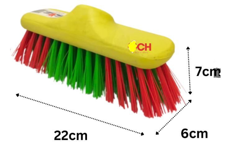 HEAVY DUTY FLOOR BRUSH WITH STAINLESS STEEL HANDLE / SIZE: L22CM X W6CM XH7CM